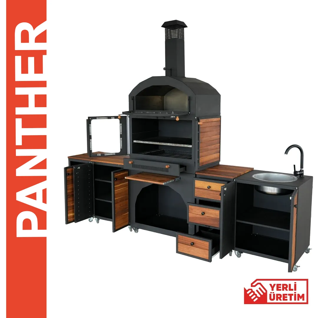 Panther T Tipi Eviyeli Bataryalı Tezgahlı Fırınlı Barbekü