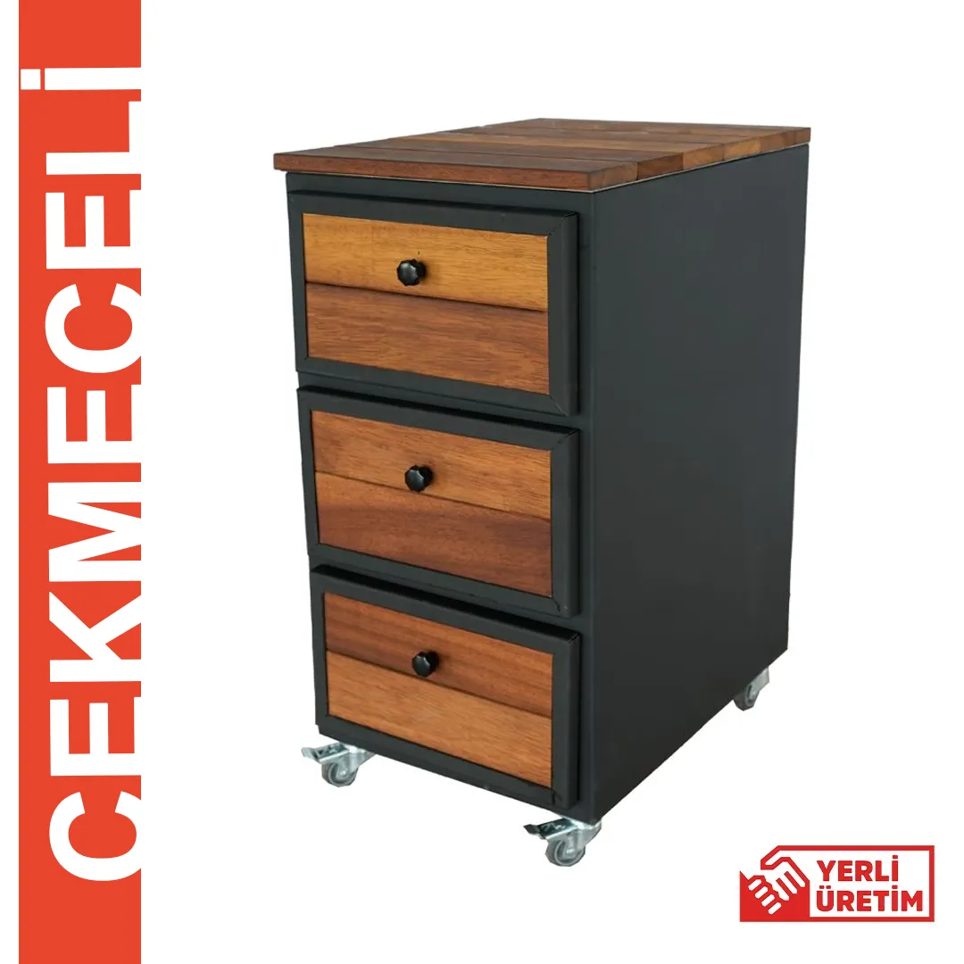 Dekoratif İroka Ahşap Detaylı Çekmece Modül